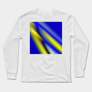 Blue yellow black abstract art Long Sleeve T-Shirt